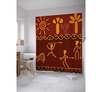 Штора (занавеска) для ванной JoyArty "Дикая охота" из сатена, 180х200 см с крючками, sc_16834