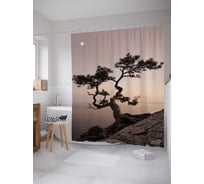 Штора (занавеска) для ванной JoyArty "Удивительный склон" из сатена, 180х200 см с крючками, sc_17211