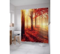 Штора (занавеска) для ванной JoyArty "Таинственный свет" из сатена, 180х200 см с крючками, sc_16438