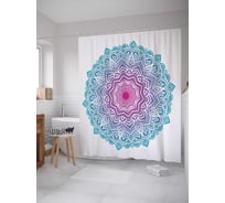 Штора (занавеска) для ванной JoyArty "Классический цветочный узор" из сатена, 180х200 см с крючками, sc_16084