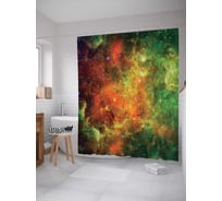 Штора (занавеска) для ванной JoyArty "Тайна космоса" из сатена, 180х200 см с крючками, sc_14492