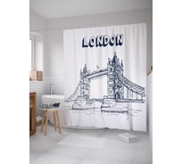 Штора (занавеска) для ванной JoyArty "Тауэрский мост" из сатена, 180х200 см с крючками, sc_14650