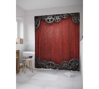 Штора (занавеска) для ванной JoyArty "Механический занавес" из сатена, 180х200 см с крючками, sc_10933