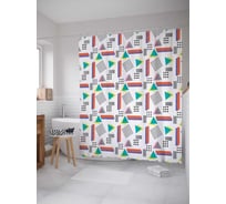 Штора (занавеска) для ванной JoyArty "Геометрический узор" из сатена, 180х200 см с крючками, sc_16788