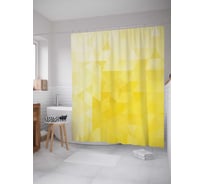 Штора (занавеска) для ванной JoyArty "Геометрическая иллюзия" из сатена, 180х200 см с крючками, sc_13441