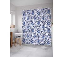 Штора (занавеска) для ванной JoyArty "Цветочное пространство" из сатена, 180х200 см с крючками, sc_11416