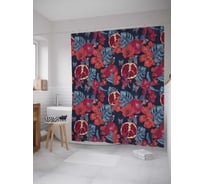 Штора (занавеска) для ванной JoyArty "Мирные гранаты" из сатена, 180х200 см с крючками, sc_12279