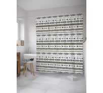 Штора (занавеска) для ванной JoyArty "Полосы со стрелами" из сатена, 180х200 см с крючками, sc_10320