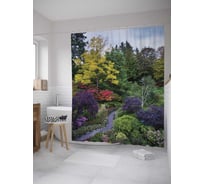 Штора (занавеска) для ванной JoyArty "Осенняя тишина" из сатена, 180х200 см с крючками, sc_10341