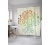 Штора (занавеска) для ванной JoyArty "Форма дерева" из сатена, 180х200 см с крючками, sc_12121