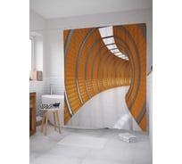 Штора (занавеска) для ванной JoyArty "Космический тоннель" из сатена, 180х200 см с крючками, sc_17841