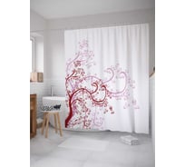 Штора (занавеска) для ванной JoyArty "Дерево завивается" из сатена, 180х200 см с крючками, sc_17874