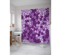 Штора (занавеска) для ванной JoyArty "Лепесточное погружение" из сатена, 180х200 см с крючками, sc_11399