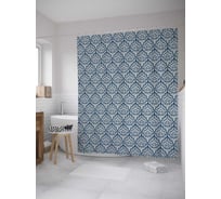 Штора (занавеска) для ванной JoyArty "Классический орнамент" из сатена, 180х200 см с крючками, sc_12087