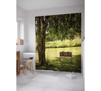 Штора (занавеска) для ванной JoyArty "Собрать мысли" из сатена, 180х200 см с крючками, sc_17636