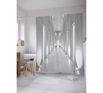 Штора (занавеска) для ванной JoyArty "Освещенный коридор" из сатена, 180х200 см с крючками, sc_17855