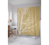 Штора (занавеска) для ванной JoyArty "Туманное дерево" из сатена, 180х200 см с крючками, sc_17665