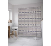 Штора (занавеска) для ванной JoyArty "Этнические узоры" из сатена, 180х200 см с крючками, sc_10180