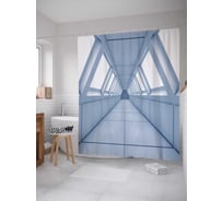 Штора (занавеска) для ванной JoyArty "Внеземной тоннель" из сатена, 180х200 см с крючками, sc_17846