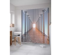 Штора (занавеска) для ванной JoyArty "Свет впереди" из сатена, 180х200 см с крючками, sc_17861