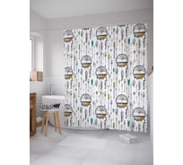 Штора (занавеска) для ванной JoyArty "Шары судьбы" из сатена, 180х200 см с крючками, sc_17943