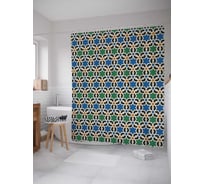 Штора (занавеска) для ванной JoyArty "Звездная цепь" из сатена, 180х200 см с крючками, sc_12321