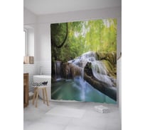 Штора (занавеска) для ванной JoyArty "Волшебное течение" из сатена, 180х200 см с крючками, sc_10130