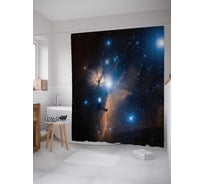 Штора (занавеска) для ванной JoyArty "Яркие звезды" из сатена, 180х200 см с крючками, sc_13790