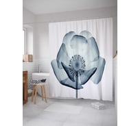 Штора (занавеска) для ванной JoyArty "Светлые лепестки" из сатена, 180х200 см с крючками, sc_14470