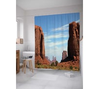 Штора (занавеска) для ванной JoyArty "Внушительный каньон" из сатена, 180х200 см с крючками, sc_17970