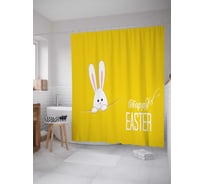 Штора (занавеска) для ванной JoyArty "Пасхальный кролик" из сатена, 180х200 см с крючками, sc_17404
