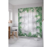 Штора (занавеска) для ванной JoyArty "Ель вокруг" из сатена, 180х200 см sc_378746