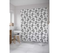 Штора (занавеска) для ванной JoyArty "Цветочный ужас" из сатена, 180х200 см с крючками, sc_10094