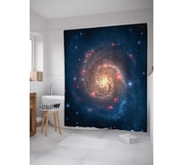 Штора (занавеска) для ванной JoyArty "Тайная галактика" из сатена, 180х200 см с крючками, sc_14493