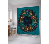 Штора (занавеска) для ванной JoyArty "Вихрь русалок" из сатена, 180х200 см с крючками, sc_13870