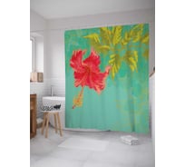 Штора (занавеска) для ванной JoyArty "Освободившийся цветок" из сатена, 180х200 см с крючками, sc_14538
