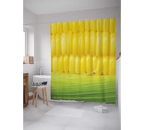 Штора (занавеска) для ванной JoyArty "Солнечная кукуруза" из сатена, 180х200 см с крючками, sc_17409