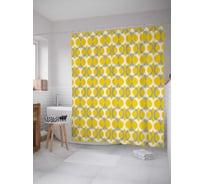 Штора (занавеска) для ванной JoyArty "Солнечные кольца" из сатена, 180х200 см с крючками, sc_14346