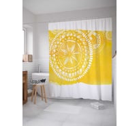 Штора (занавеска) для ванной JoyArty "Лента с узорами" из сатена, 180х200 см с крючками, sc_17413