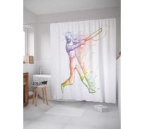 Штора (занавеска) для ванной JoyArty "Радужный бэттер" из сатена, 180х200 см с крючками, sc_17291