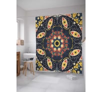 Штора (занавеска) для ванной JoyArty "В круге взглядов" из сатена, 180х200 см с крючками, sc_11136