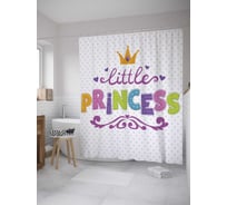 Штора (занавеска) для ванной JoyArty "Маленькая принцесса" из сатена, 180х200 см с крючками, sc_11987