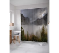 Штора (занавеска) для ванной JoyArty "Мрачный туман" из сатена, 180х200 см с крючками, sc_19021