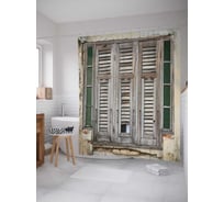 Штора (занавеска) для ванной JoyArty "Старинные ставни" из сатена, 180х200 см с крючками, sc_18007