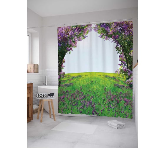 Штора (занавеска) для ванной JoyArty "Чудесный проход" из сатена, 180х200 см с крючками, sc_18197 1