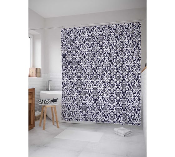 Штора (занавеска) для ванной JoyArty "Вселенная узоров" из сатена, 180х200 см с крючками, sc_12073 1