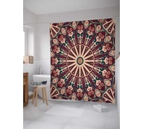 Штора (занавеска) для ванной JoyArty "Круг указаний" из сатена, 180х200 см с крючками, sc_11132