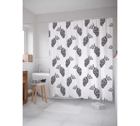 Штора (занавеска) для ванной JoyArty "Красивый виноград" из сатена, 180х200 см с крючками, sc_21602