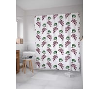 Штора (занавеска) для ванной JoyArty "Спиральный виноград" из сатена, 180х200 см с крючками, sc_21613