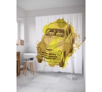 Штора (занавеска) для ванной JoyArty "Красочное авто" из сатена, 180х200 см с крючками, sc_17690
